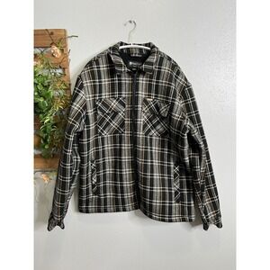 Matix Jacket Mens Medium Black Plaid Sherpa Lined Snap Front Flannel Shacket